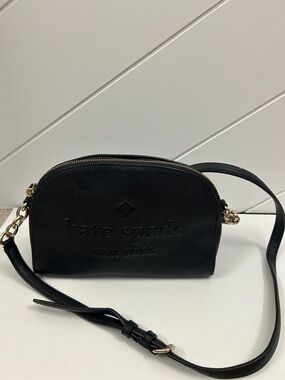 kate spade Black Embossed Leather Crossbody with Gold Hardware
